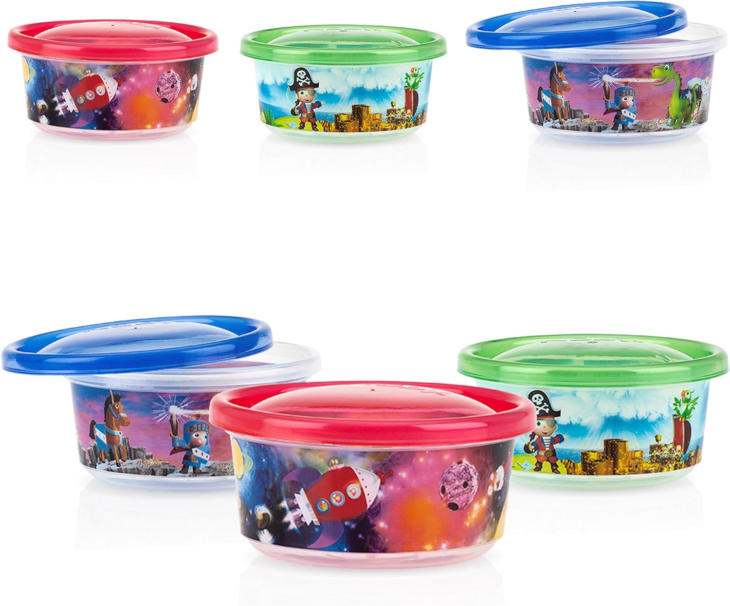 Nuby Wash Or Toss Printed Bowls 300Mlx6