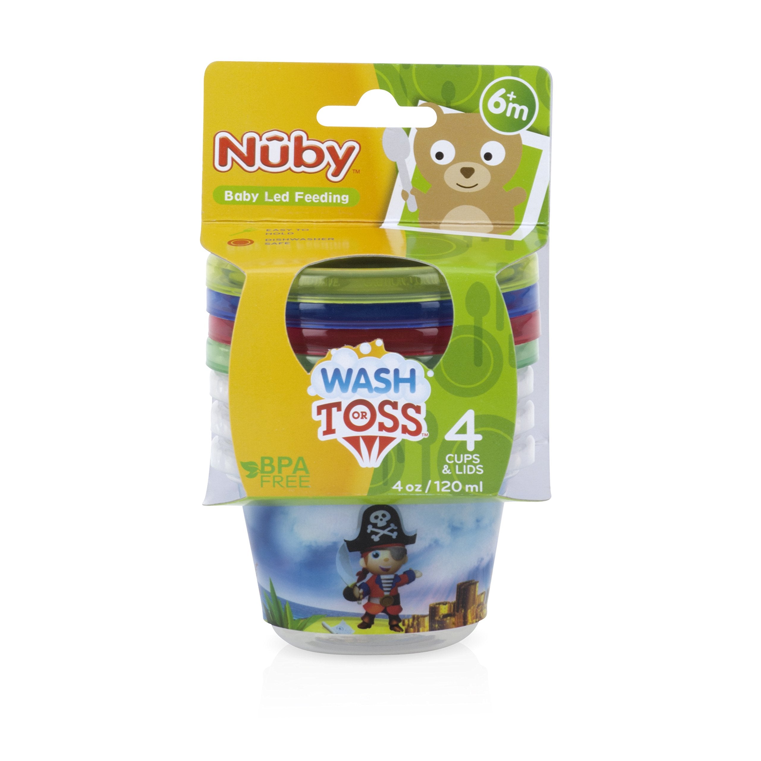 Nuby Wash Or Toss Printed Snack Cups