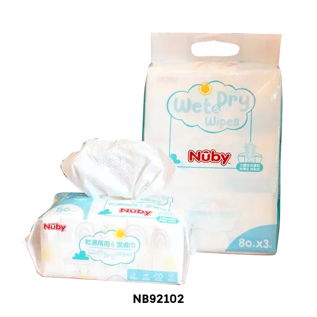 Nuby Wet & Dry Wipes 80'S X2 S/O
