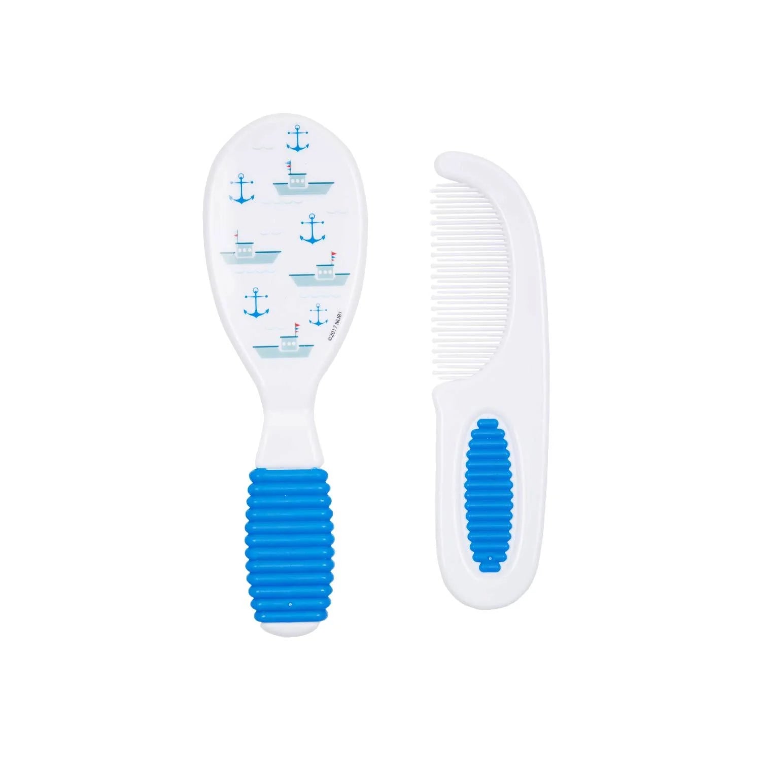 Nuby Comb & Brush Set With Soft Handle & Printed