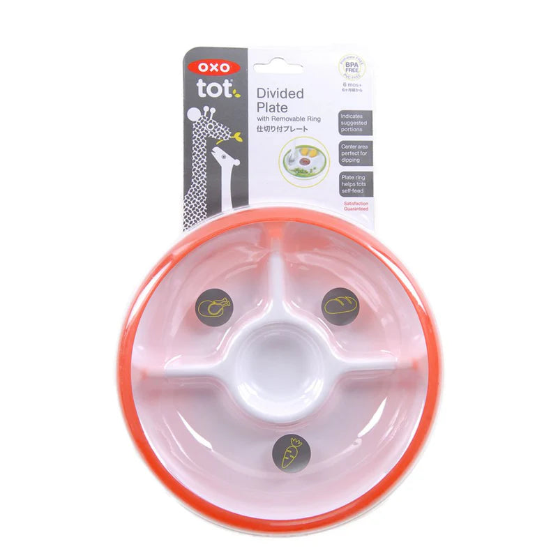 Oxo Tot Divided Plate-Orange