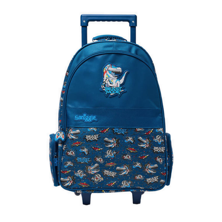 Smiggle Fly Hi Bag Backpack Trolley With Light Up Wheels Navy