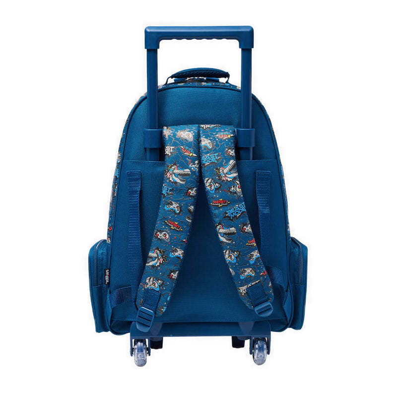 Smiggle Fly Hi Bag Backpack Trolley With Light Up Wheels Navy