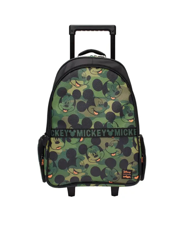 Smiggle Mickey Bag Backpack Trolley With Light Up Wheels Camouflage