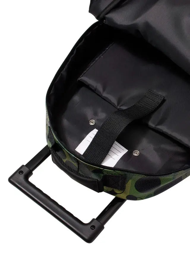 Smiggle Mickey Bag Backpack Trolley With Light Up Wheels Camouflage