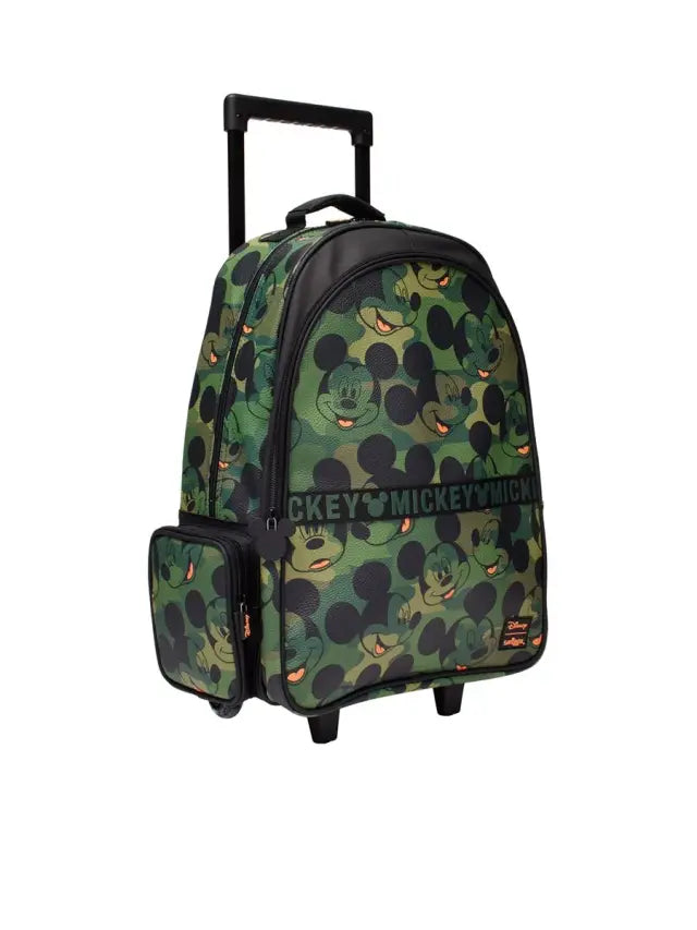 Smiggle Mickey Bag Backpack Trolley With Light Up Wheels Camouflage