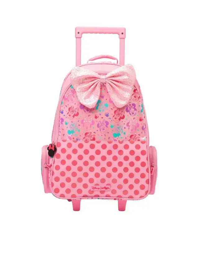 Smiggle Minnie Bag Backpack Trolley With Light Up Wheels Confetti
