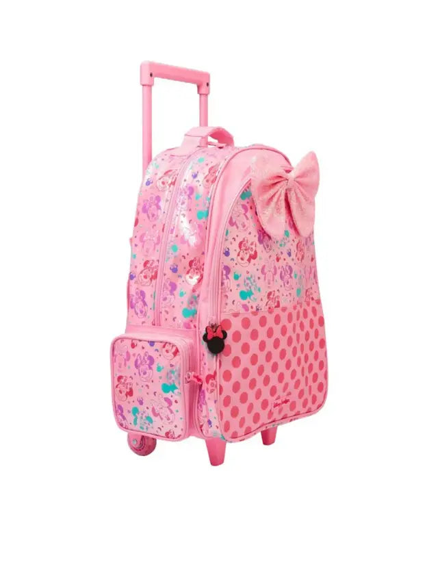 Smiggle Minnie Bag Backpack Trolley With Light Up Wheels Confetti