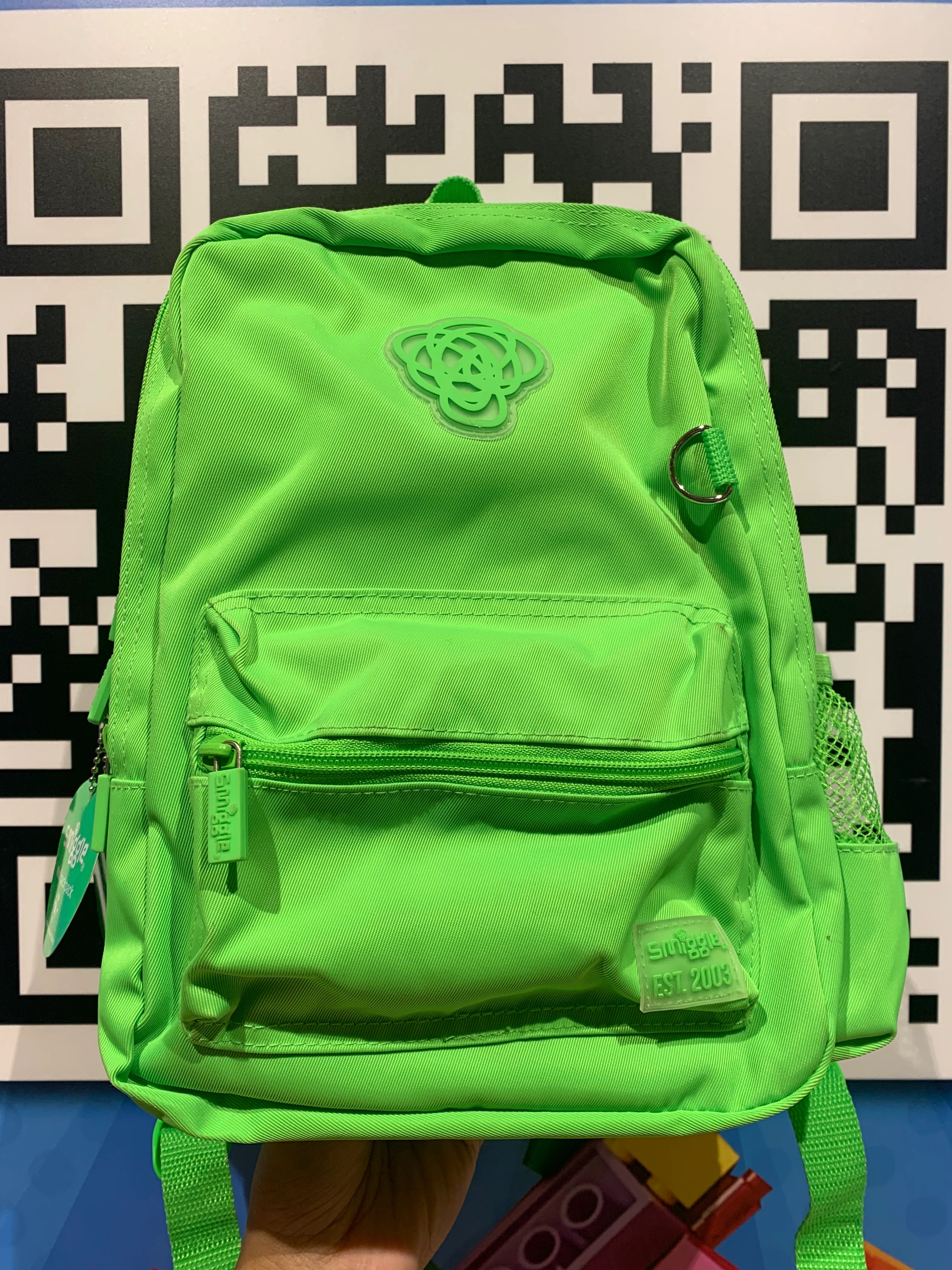 Smiggle Neon Bag Backpack Mini Col Bop Green