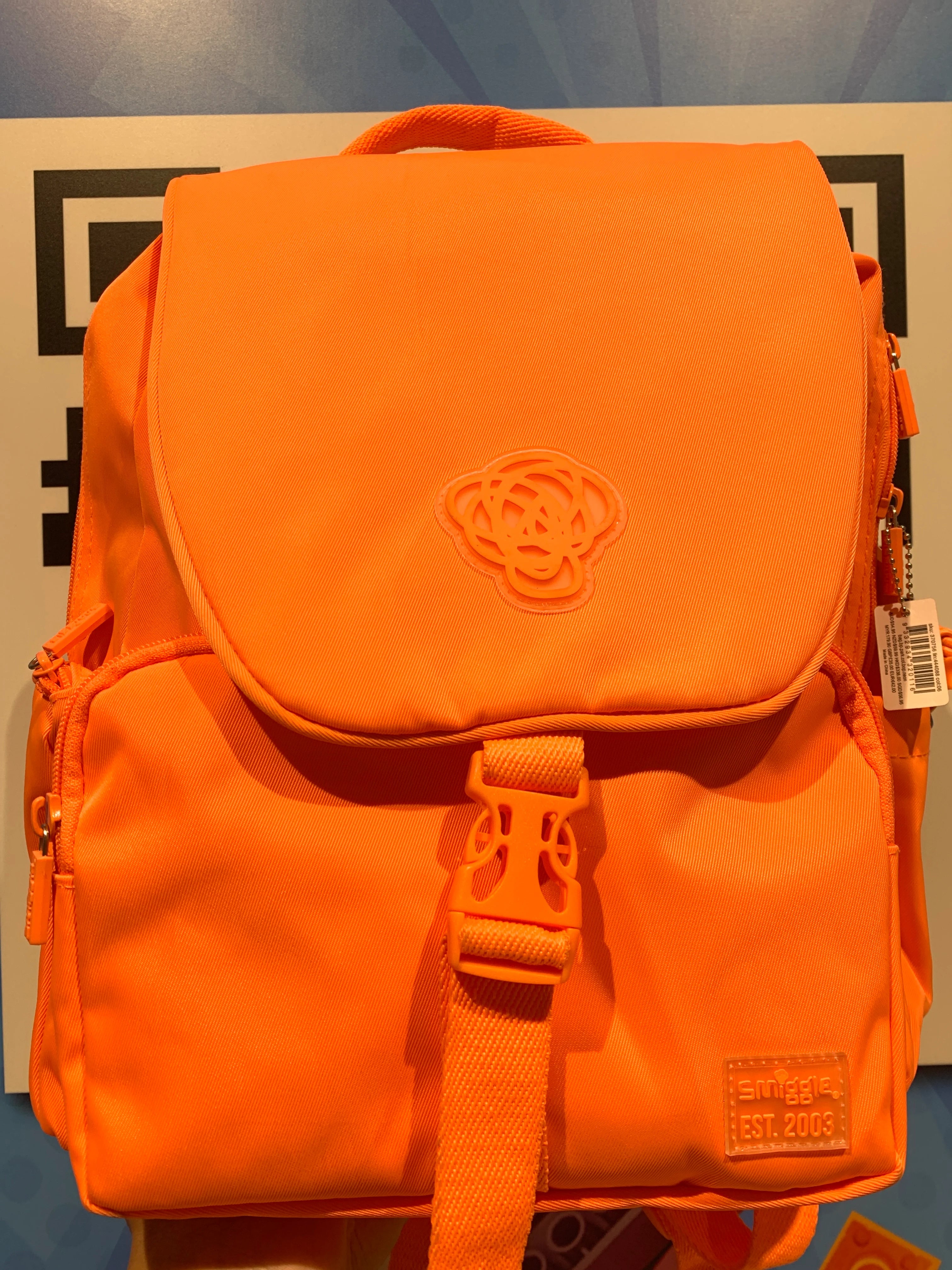 Smiggle Neon Bag Backpack Park Col Bop Orange