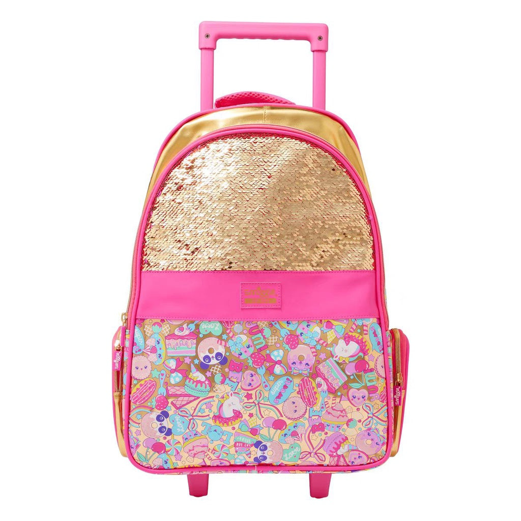 Smiggle 20Th Birthday Bag Backpack Trolley With Light Up Wheels Gold