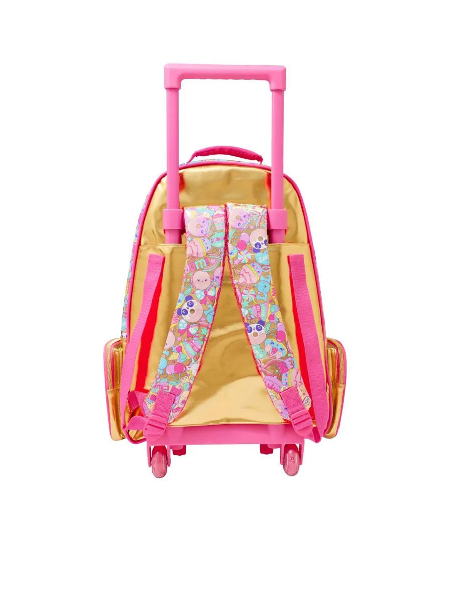 Smiggle 20Th Birthday Bag Backpack Trolley With Light Up Wheels Gold