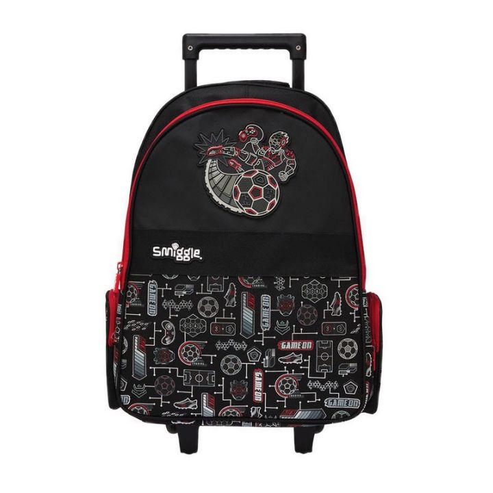 Smiggle Away Bag Backpack Trolley With Light Up Wheels Black