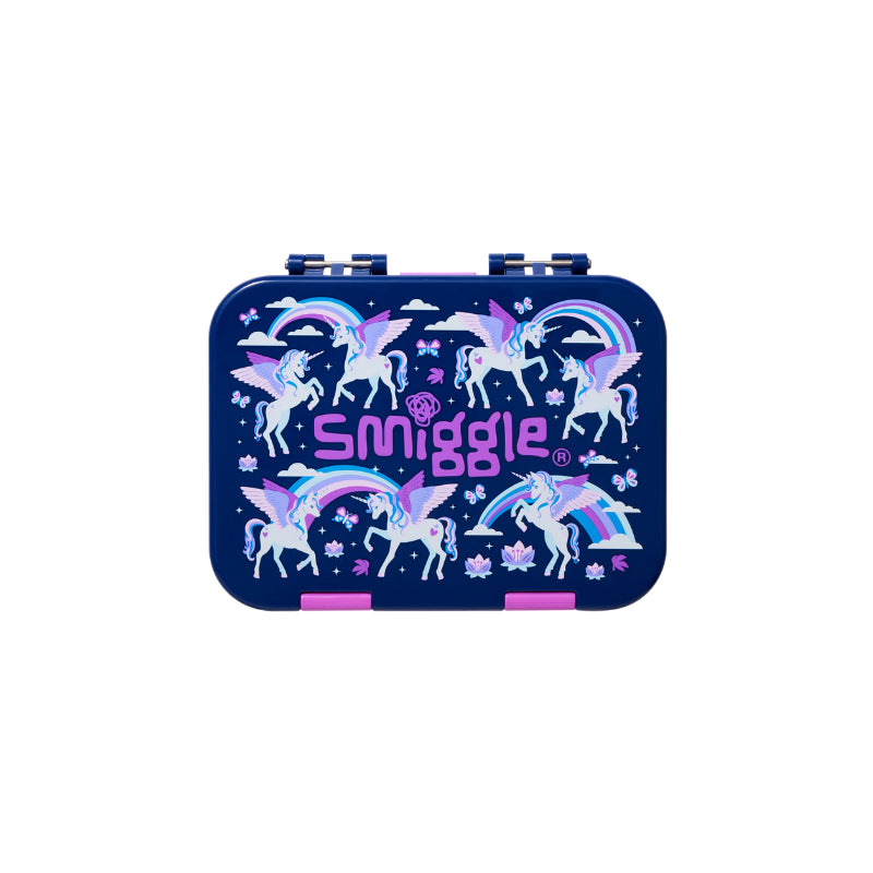 Smiggle Away Lunchbox Bento Medium Happy Navy