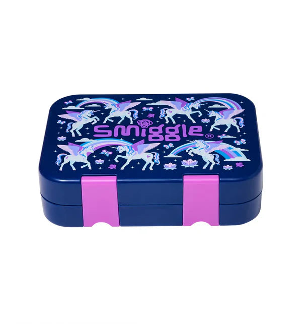 Smiggle Away Lunchbox Bento Medium Happy Navy