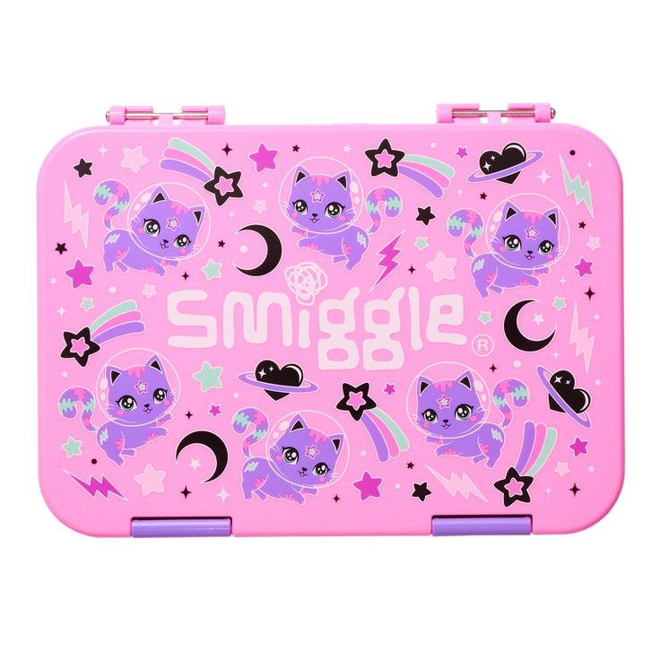 Smiggle Away Lunchbox Bento Medium Happy Pink