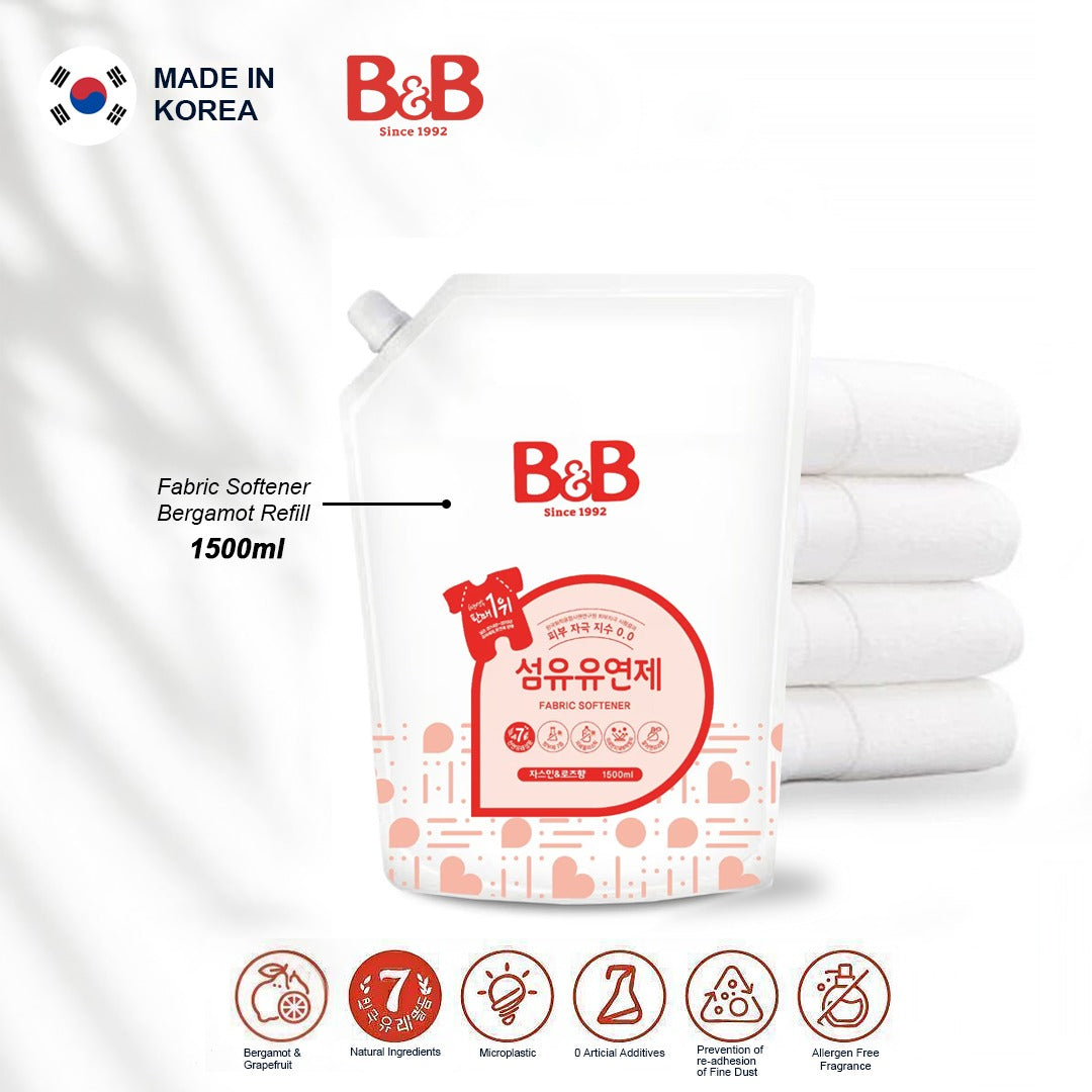 B&B BABY FABRIC SOFTENER BERGAMOT REFILL 1.5L