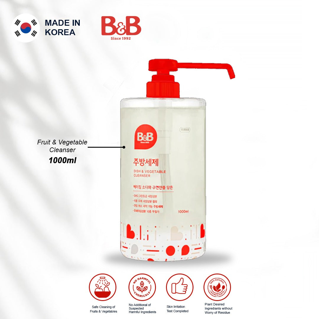 B&B DISH & VEGETABLE CLEANSER LIQUID TYPE 1L