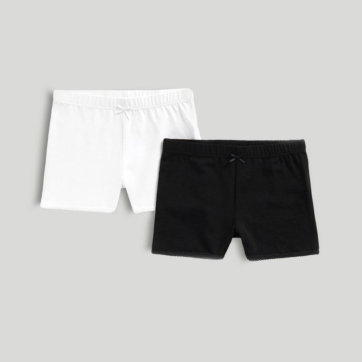 Girls Boyshort Panties Black & White 2pk