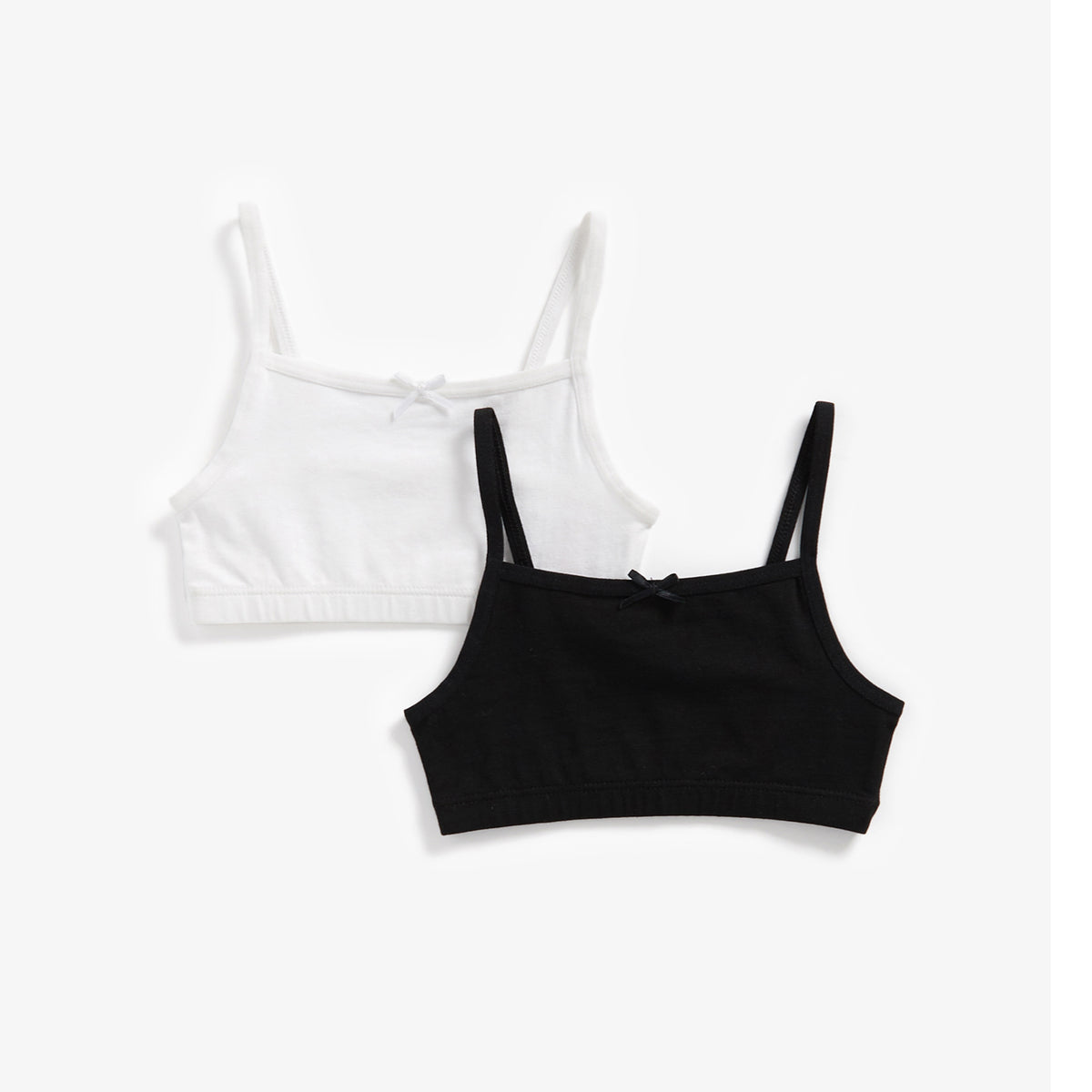 Girls Vest Black & White 2pk