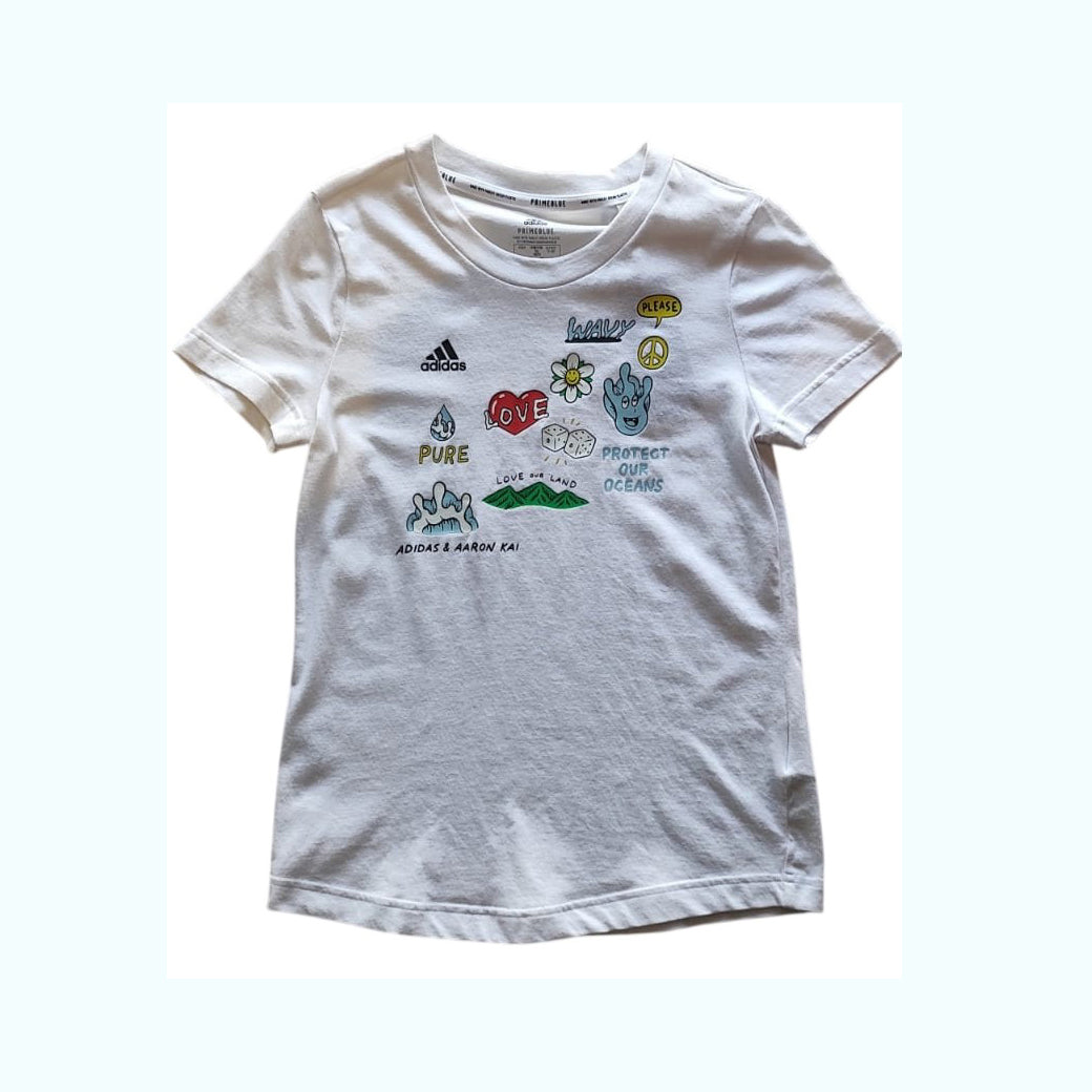 Adidas kids girl tee shirt white